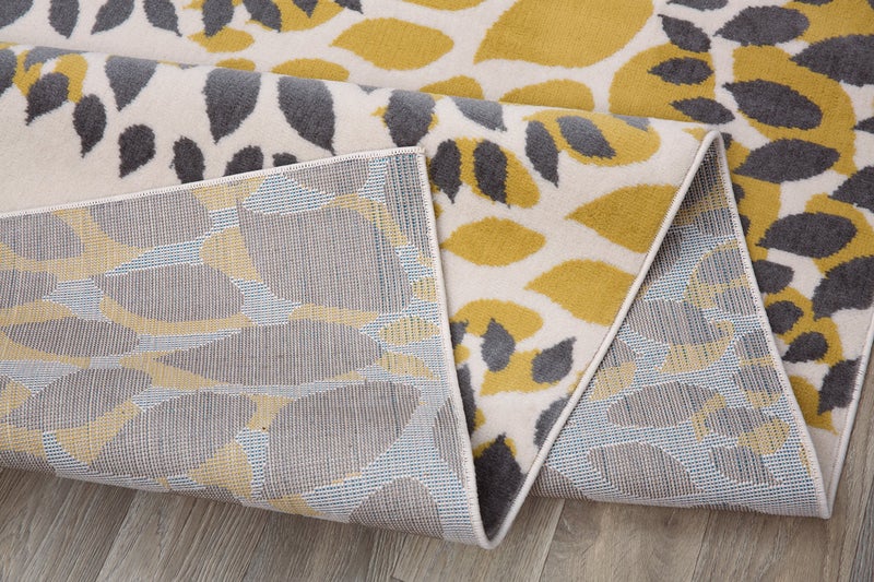 Rugshop Modern Yellow Floral Circles Design Area Rug â€“ Elegant Non-Shedding, 2' x 3' for Living Room, Bedroom, Dining Room, Kitchen - Image 4